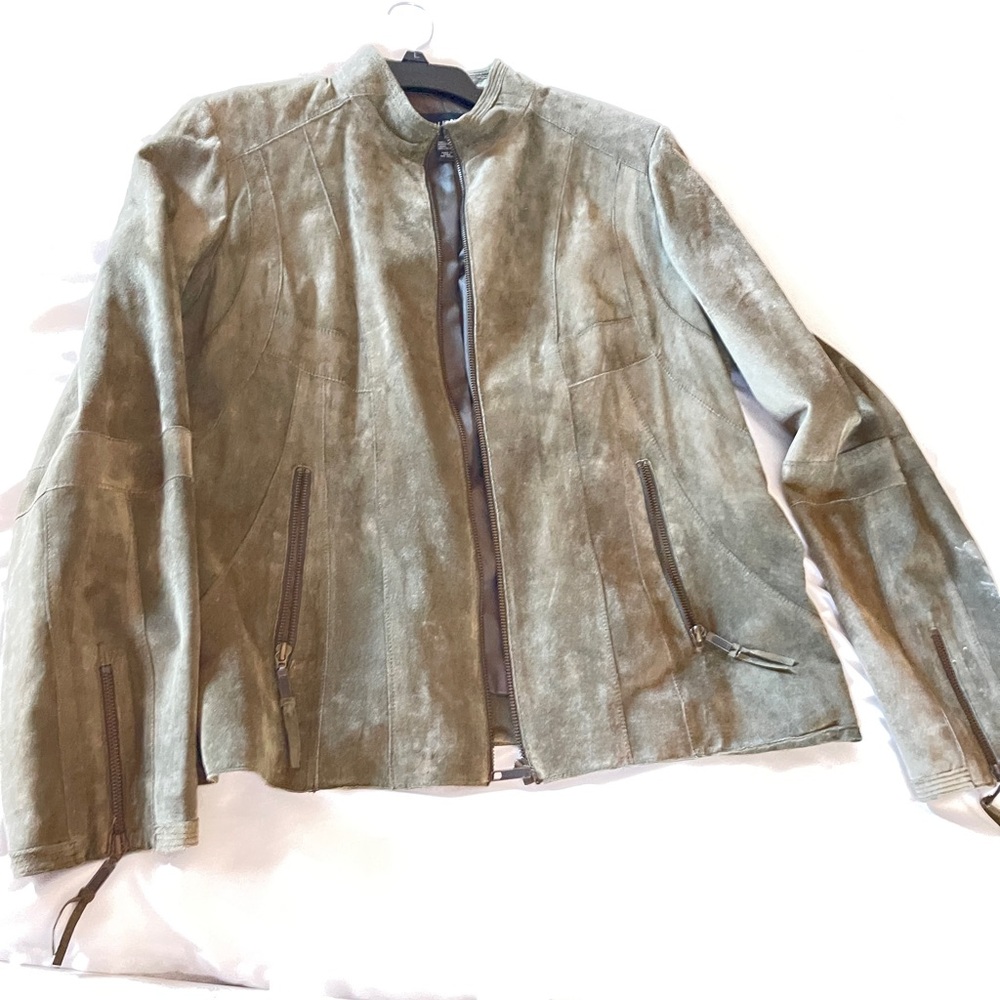 Alfani Women's Green Leather Jacket